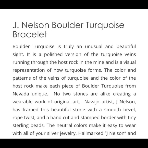 J Nelson Turquoise & Silver Cuff Bracelet - Picture 9 of 9